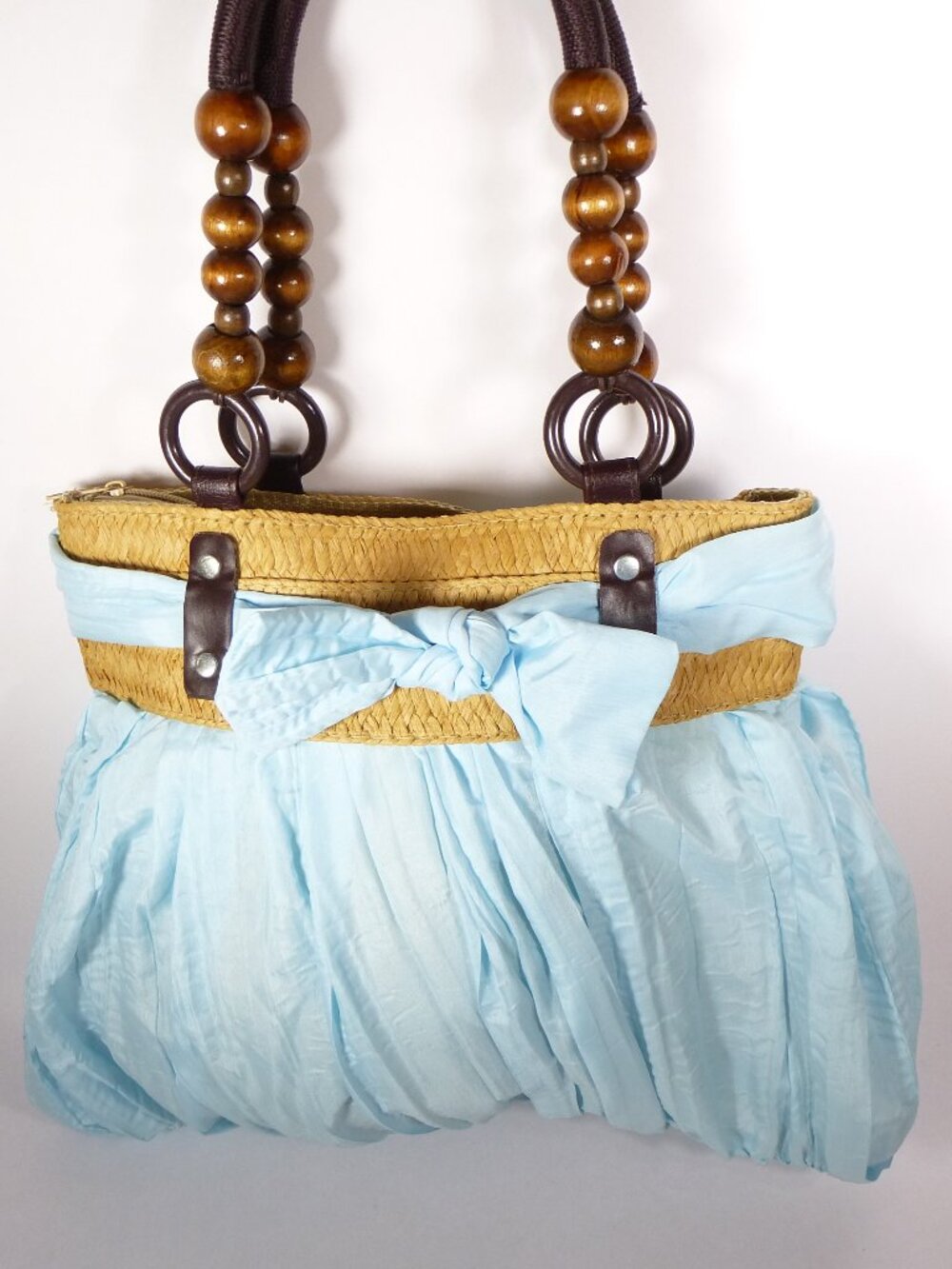 New light blue cloth handbag